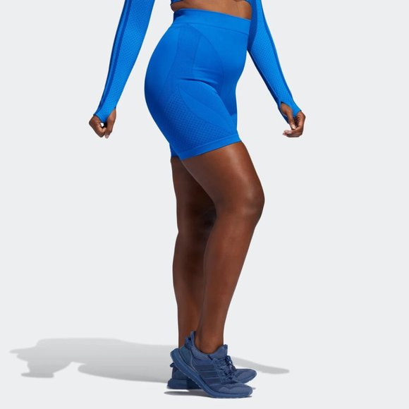 Adidas Originals Women's IVY PARK  Blue SHORT TIGHT Size Small HD5409 - Picture 3 of 5